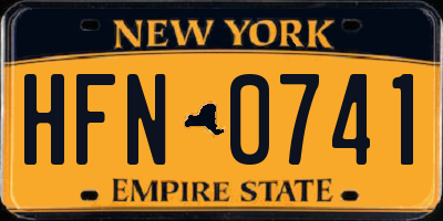 NY license plate HFN0741
