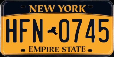 NY license plate HFN0745