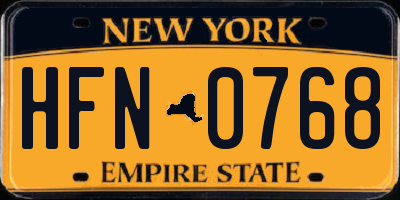 NY license plate HFN0768