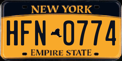 NY license plate HFN0774