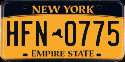 NY license plate HFN0775