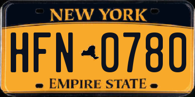 NY license plate HFN0780