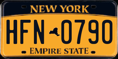 NY license plate HFN0790
