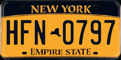 NY license plate HFN0797