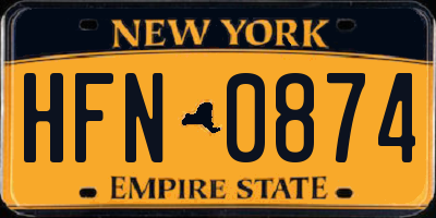 NY license plate HFN0874