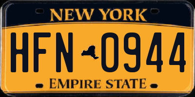 NY license plate HFN0944