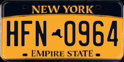 NY license plate HFN0964
