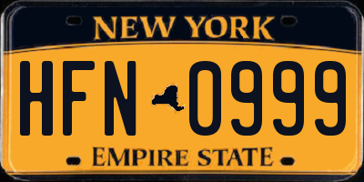 NY license plate HFN0999