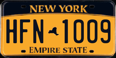 NY license plate HFN1009