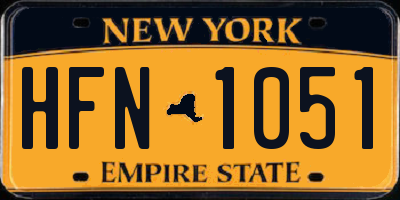 NY license plate HFN1051