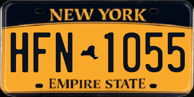 NY license plate HFN1055