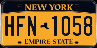 NY license plate HFN1058