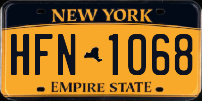 NY license plate HFN1068