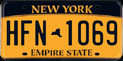 NY license plate HFN1069