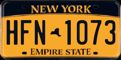 NY license plate HFN1073