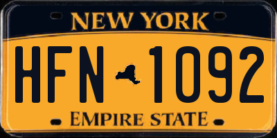 NY license plate HFN1092