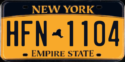 NY license plate HFN1104