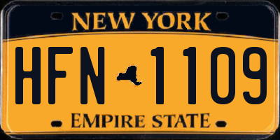 NY license plate HFN1109