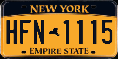 NY license plate HFN1115