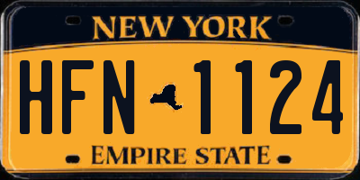 NY license plate HFN1124
