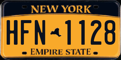 NY license plate HFN1128