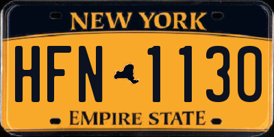 NY license plate HFN1130