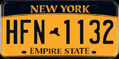 NY license plate HFN1132