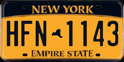 NY license plate HFN1143