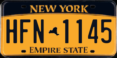 NY license plate HFN1145