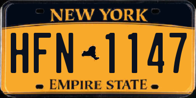 NY license plate HFN1147