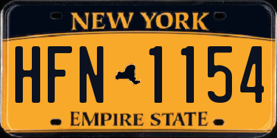NY license plate HFN1154