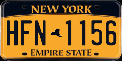 NY license plate HFN1156