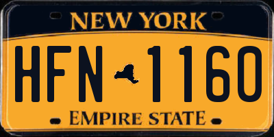 NY license plate HFN1160