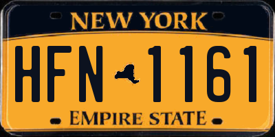 NY license plate HFN1161