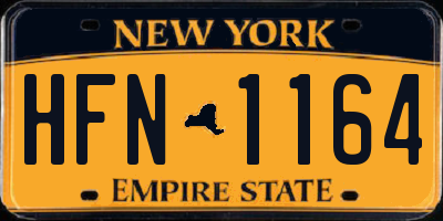 NY license plate HFN1164