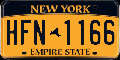 NY license plate HFN1166