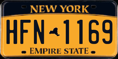 NY license plate HFN1169