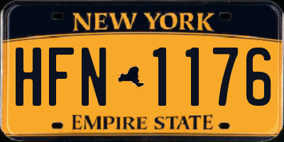NY license plate HFN1176