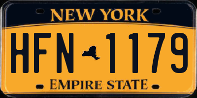 NY license plate HFN1179