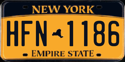 NY license plate HFN1186