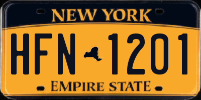 NY license plate HFN1201