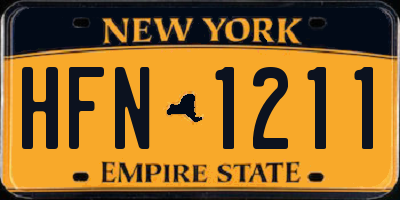 NY license plate HFN1211