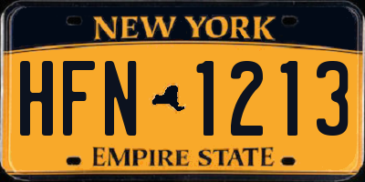 NY license plate HFN1213