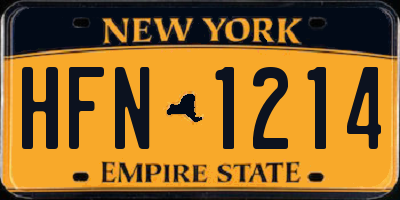 NY license plate HFN1214