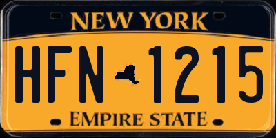 NY license plate HFN1215