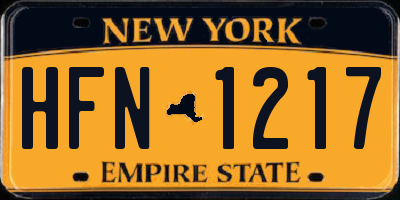 NY license plate HFN1217