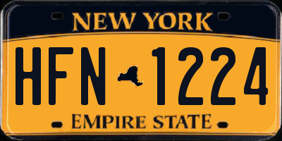 NY license plate HFN1224