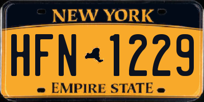 NY license plate HFN1229