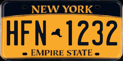 NY license plate HFN1232