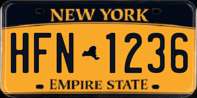 NY license plate HFN1236